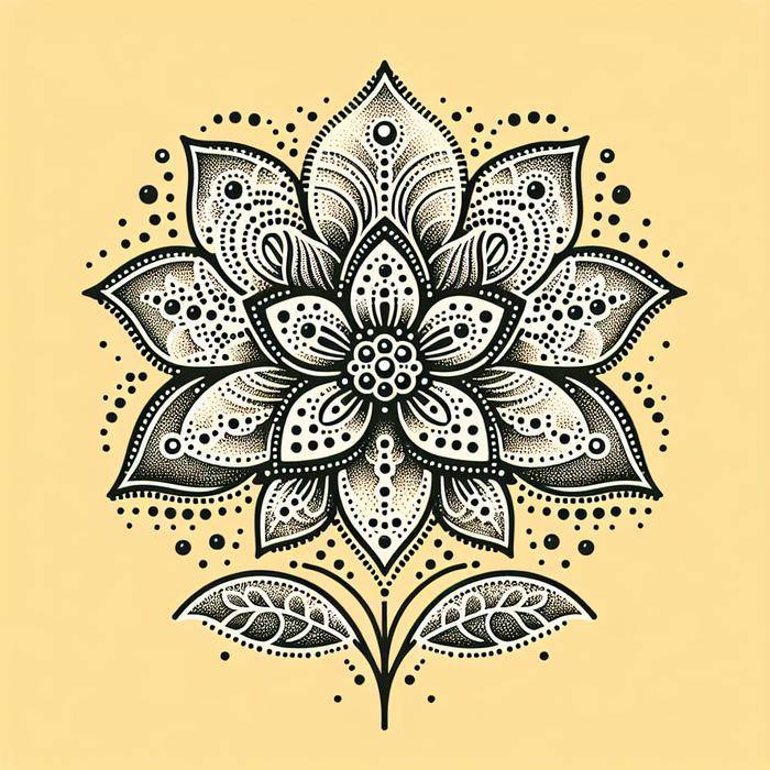 Flower shape filled with dots of varying density