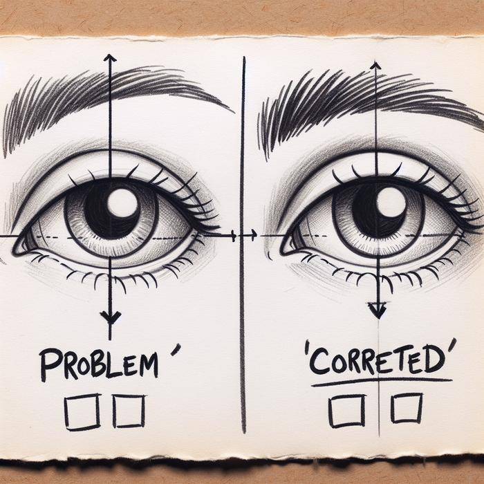 Before and after eye drawing correction