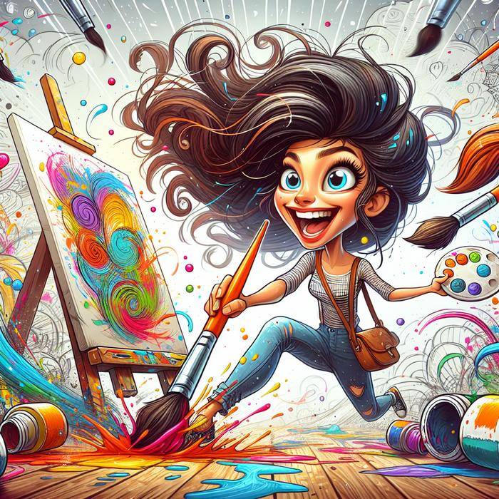 Person engaged in intuitive painting