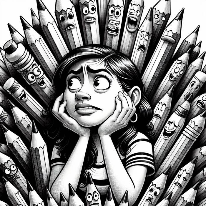 Artist bewildered by array of pencil types