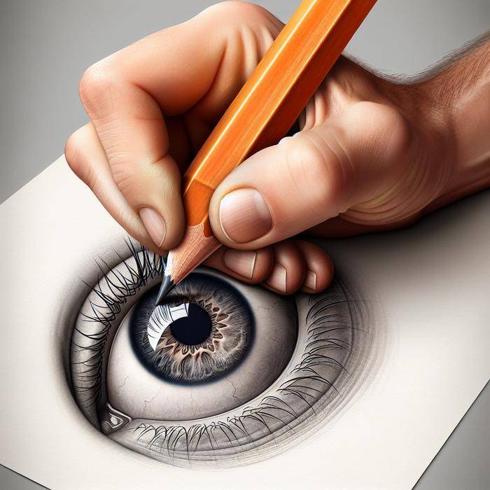 Hand drawing realistic eye