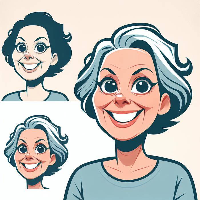 Stylized self-portrait of a mature woman