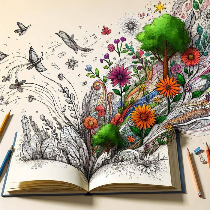 Sketchbook nature drawings coming to life