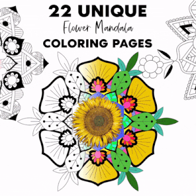 Flower Mandala Coloring Book (Pdf) in Black & White and Fusion version