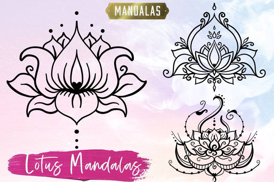 lotus oriental mandala tattoo design digital download – TattooDesignStock