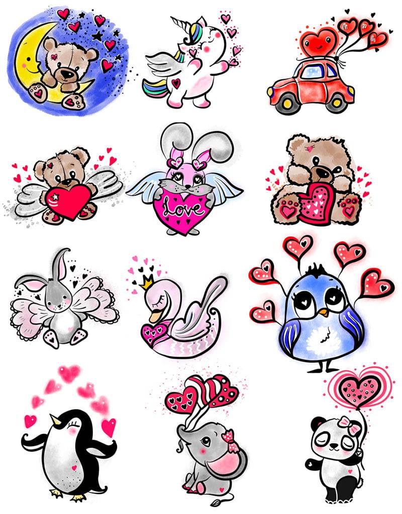 HD wallpaper: robot, sketch, love, cute, girly, relationship, flower,  couple | Wallpaper Flare