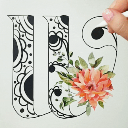 Alphabet U Vector Design Images, Alphabet Floral Letter U With Flowers,  Letter U, Alphabet, Alphabet Letters PNG Image For Free Download