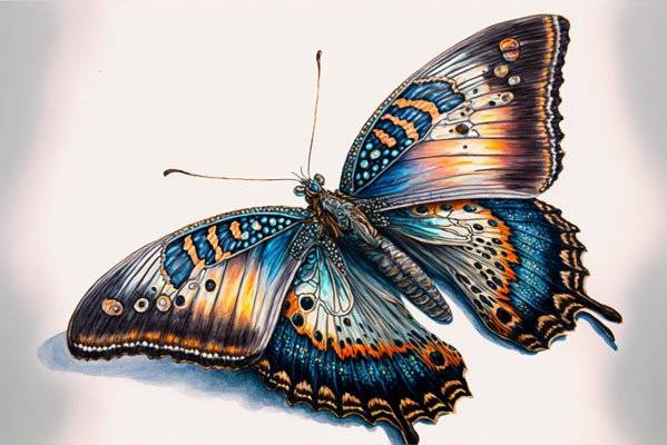 How to Draw a Realistic Butterfly with Colored Pencils | Butterfly drawing,  Flower drawing, Realistic drawings