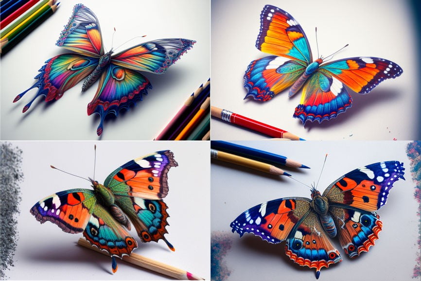 Colourful Animals Butterfly By Tavitheblue Colourful - Butterfly Drawing  Colour Full, HD Png Download - vhv