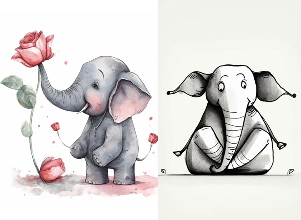 Drawing of a cute elephant smiling Royalty Free Vector Image-anthinhphatland.vn