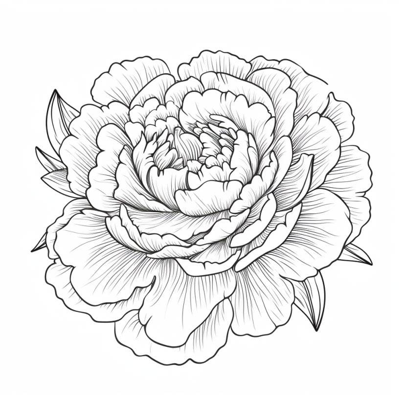 Monochrome peony drawings - artistic elegance in black and white