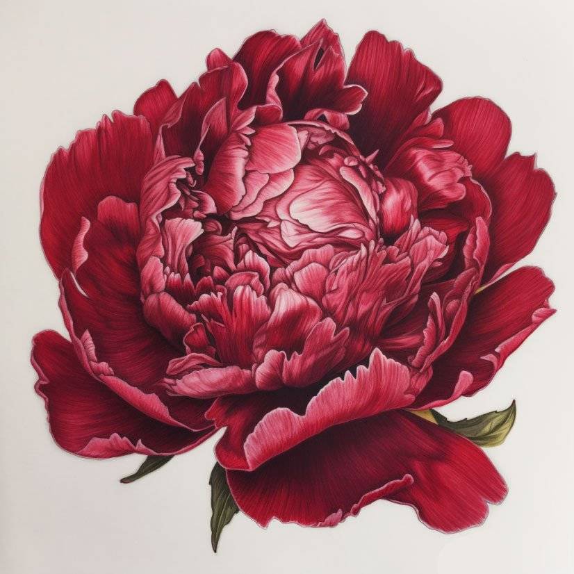Stunning red peony flower- vibrant and intricate
