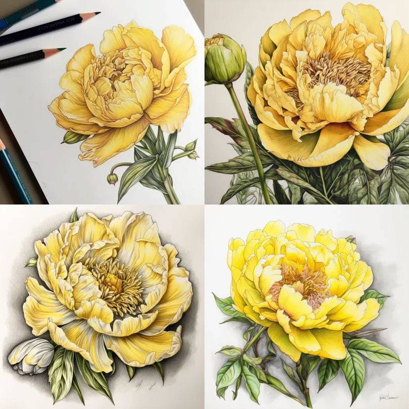 Captivating yellow peony flowers- vibrant inspiration for peony drawing