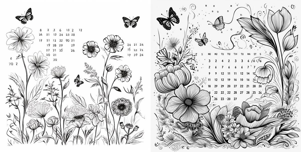 Drawing Calendar calendar - Full Bloom Club