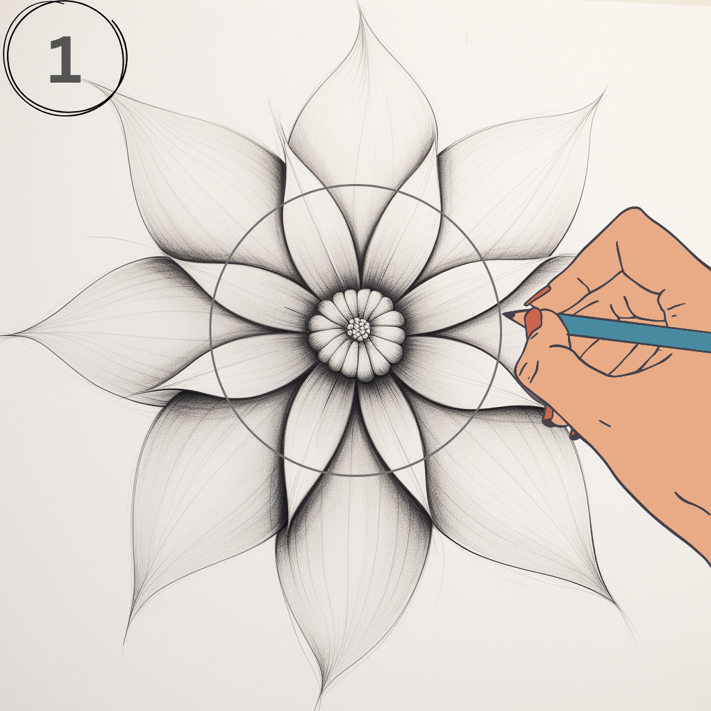 How To Draw A Flower Step By Step With Pencil Draw A Flower Easy How To Draw A Flower Step By Step With Pencil Draw A Flower Easy