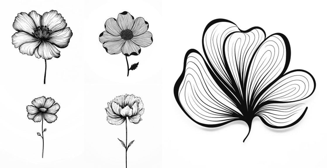 how to draw flowers for beginners