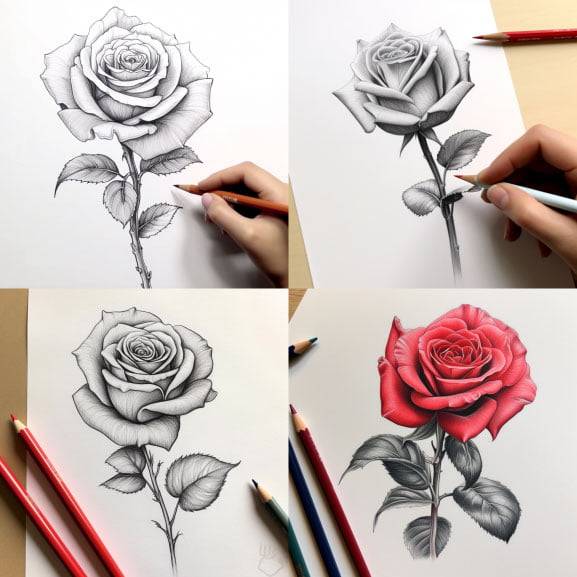 A collection of diverse roses, showcasing their unique characteristics and varieties. Learn how to draw roses with this captivating image, exploring the world of roses and capturing their beauty on paper.
