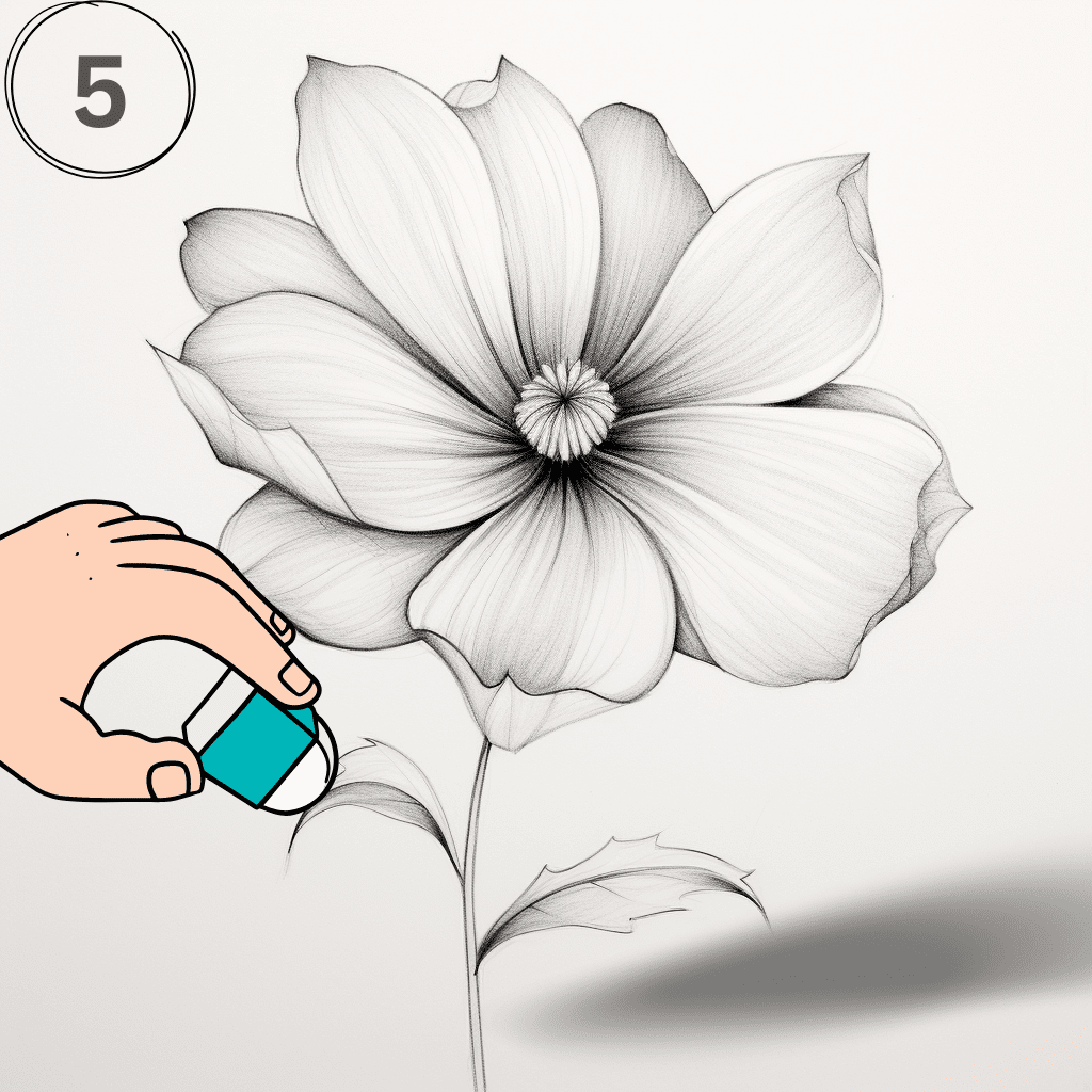 Step 5: Final Tweaks and Polishing - Completing Your Flower Drawing
