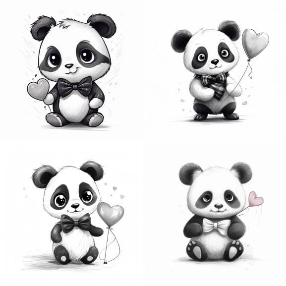 cute panda drawing