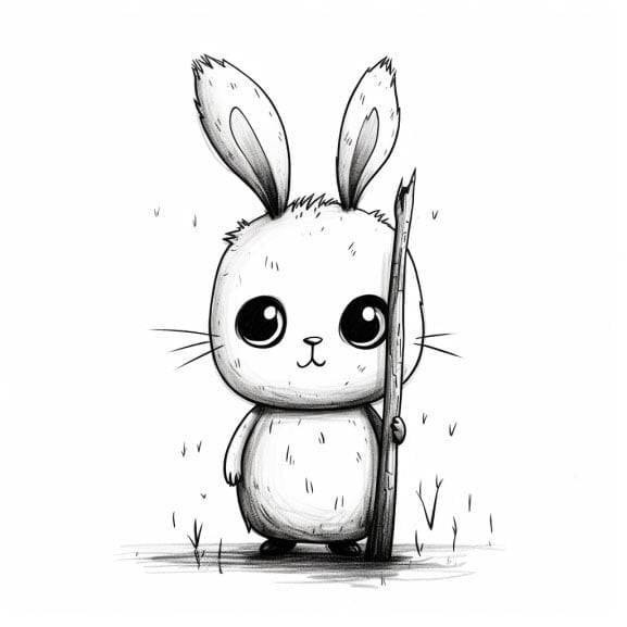 easy cute rabbit drawing