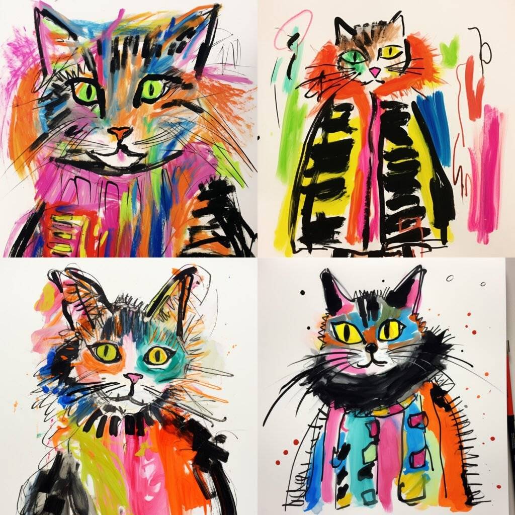 Step-by-step guide on how to draw a cat with wild and bold markers