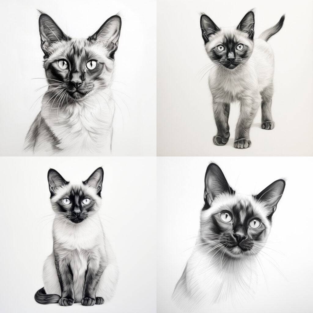 Simple and cute Siamese cat 