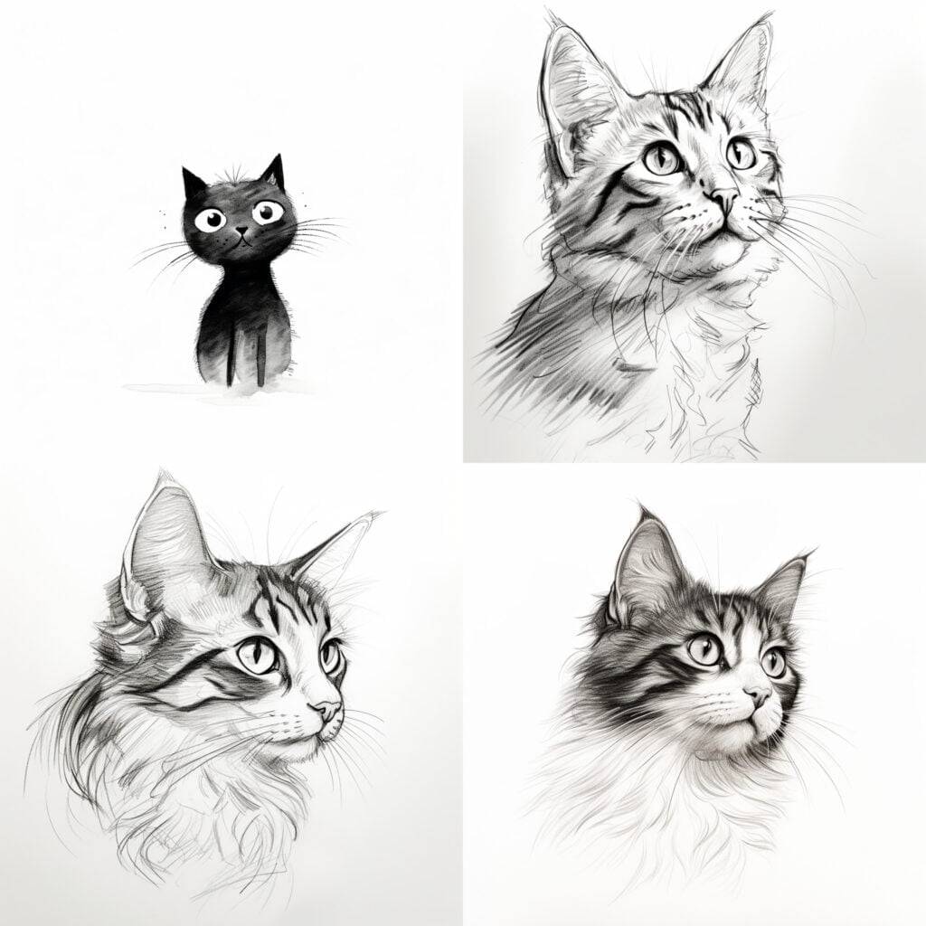 Minimalist sketch of mesmerizing eyes, How to Draw a Cat 