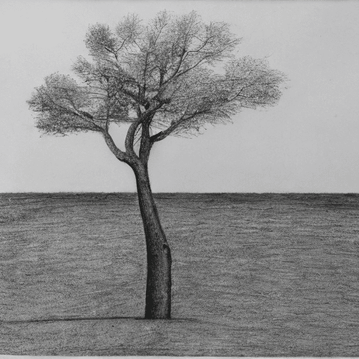 Minimalist Tree Pencil Sketch, easy drawing ideas 