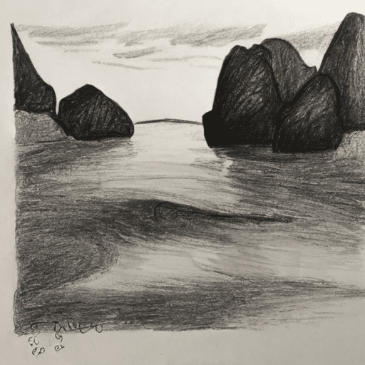 Minimalist Water Sketch - Easy-to-draw depiction of water in a pencil sketch