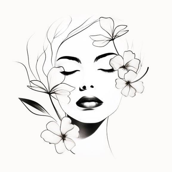 easy floral faces drawing