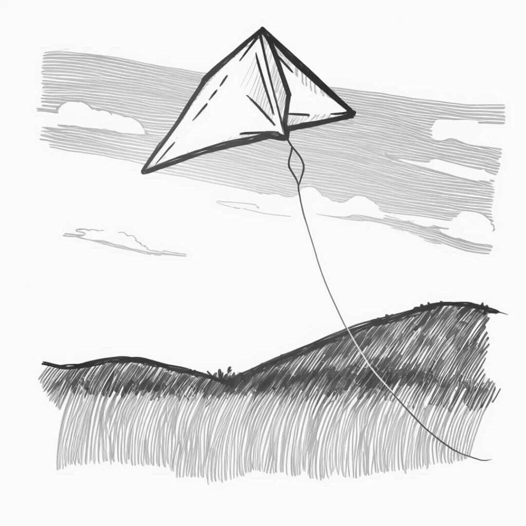 Hand Drawn Kite Doodle, Sketch Scribble Element, Pencil Art Design Outline  Stroke Glyph Stock Vector - Illustration of scrawl, drawing: 235158212