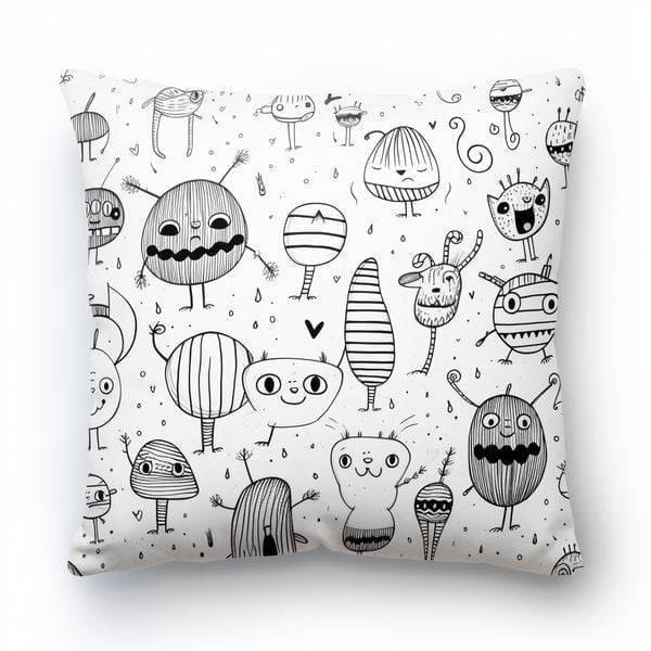 n66 Plush Pillow with Dreamy Doodles