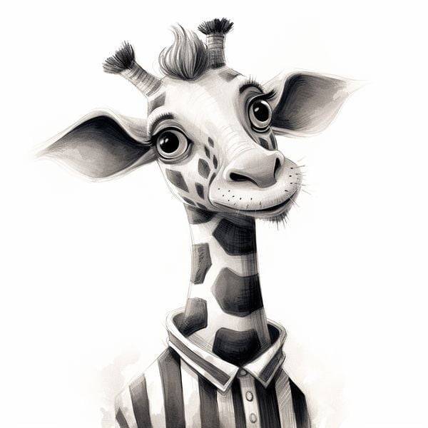 n73 Gleeful Giraffe with a Gingham Garb