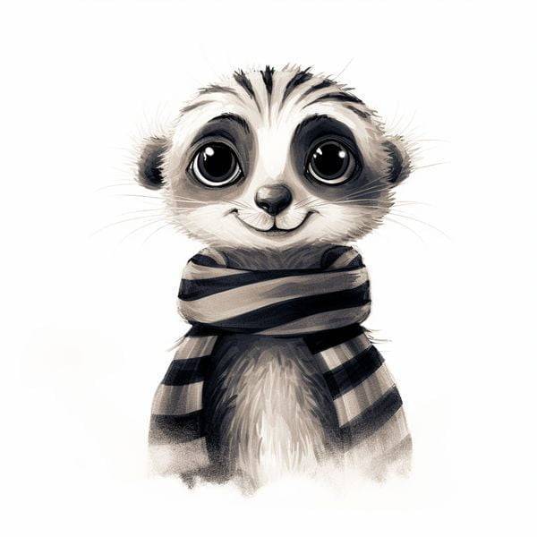 n76 Merrily-striped Meerkat with a Muffler