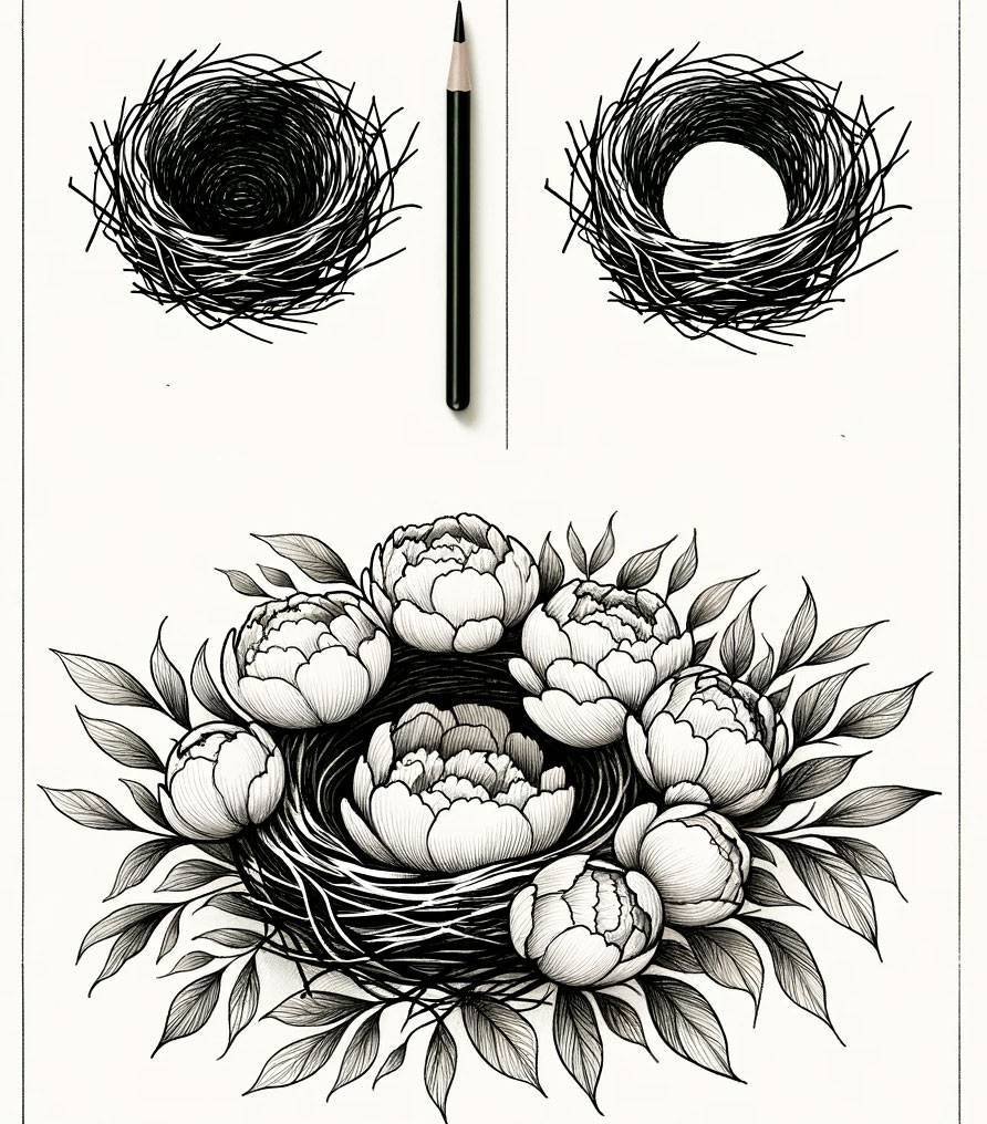 10 Best Creative Simple Flowers Pencil Drawing Design - PngTransparent