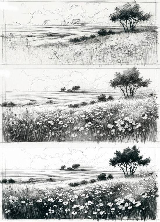 Scenes To Draw Serenity Scenery Drawing : 45 Calming Outdoor Scenes to Sketch - Full ...