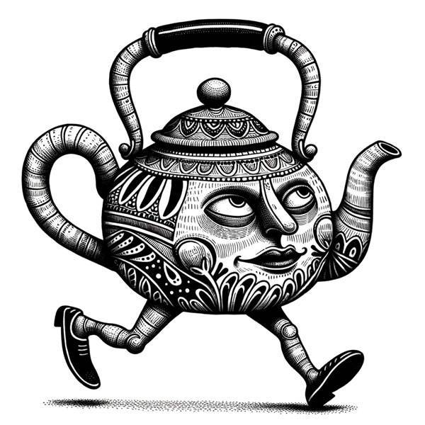 Whimsical Teapot with Legs