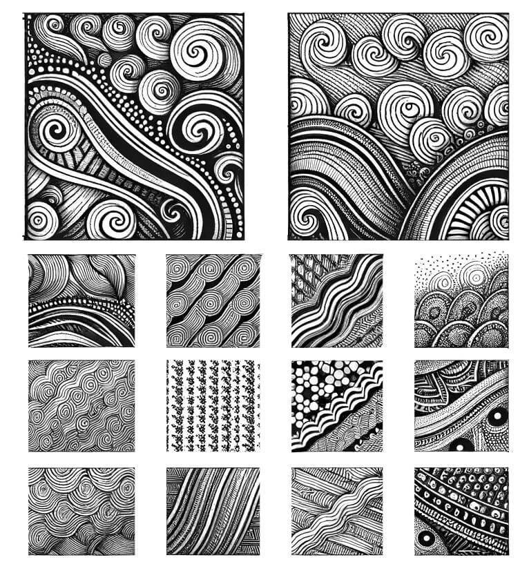 15 Easy Doodle/Zentangle patterns  Zentangle patterns, Simple doodles,  Easy zentangle patterns