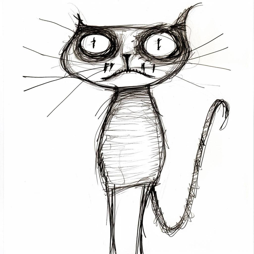 hilarious cat drawing