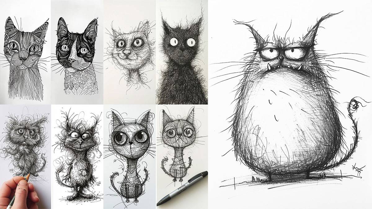 11 Hilarious Cat Drawings That Scream Drama and Whisper Humor