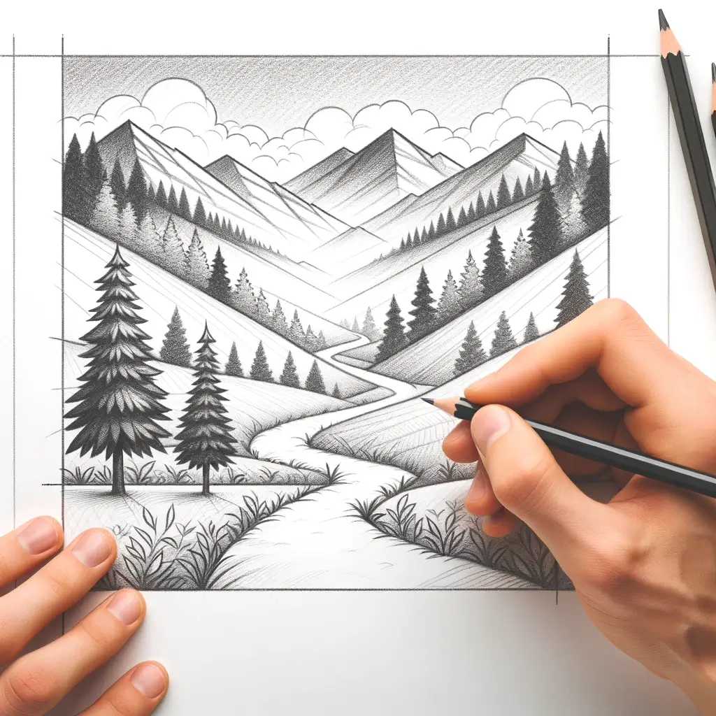 Landscape Pencil Drawings
