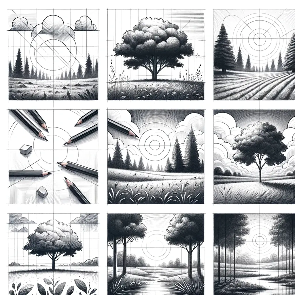 Landscape Pencil Drawings