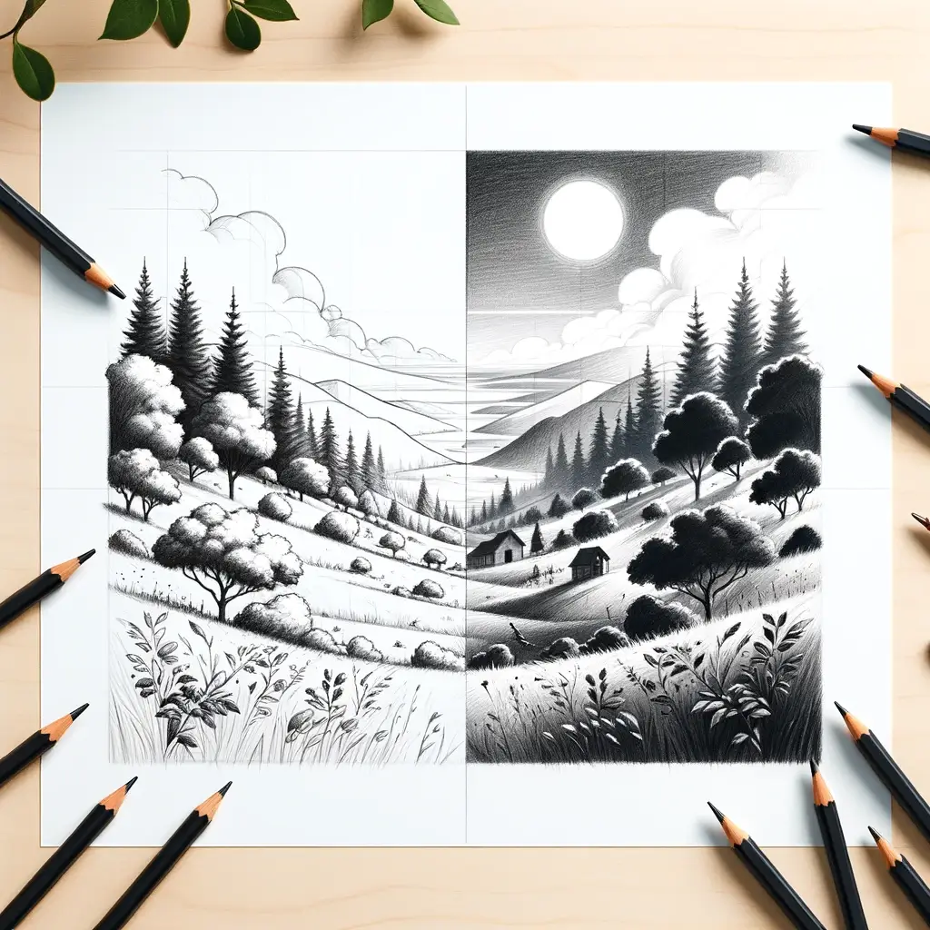 Charcoal Pencil Drawing