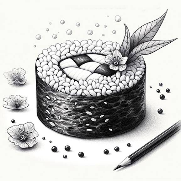 Pencil Drawing of Food