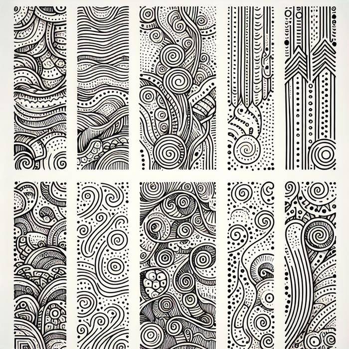 Grid of 15 simple doodle patterns for beginners