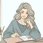 Woman enjoying peaceful zen doodling session at home