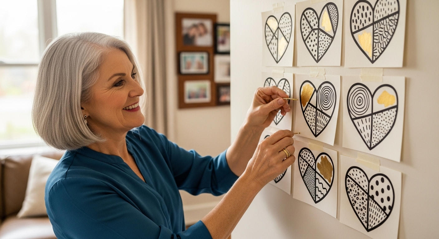 Finished patterned heart example 2