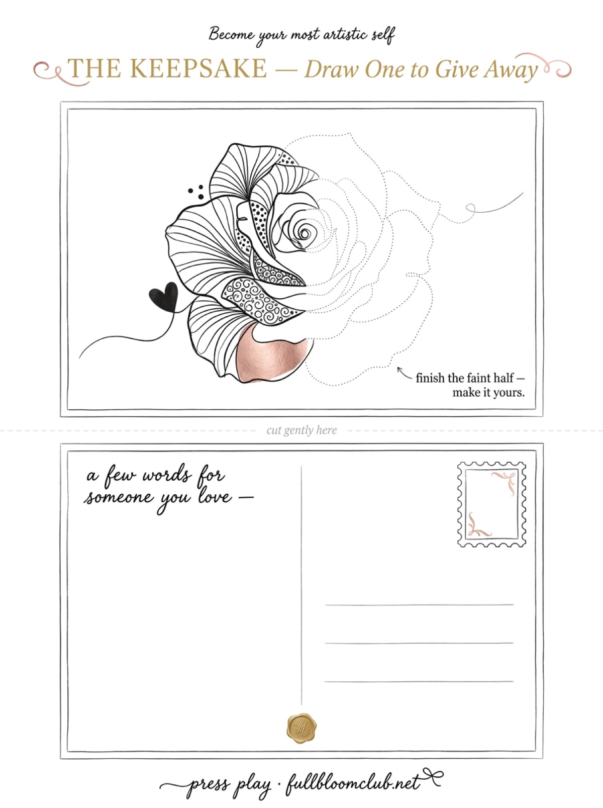 The Keepsake worksheet in full