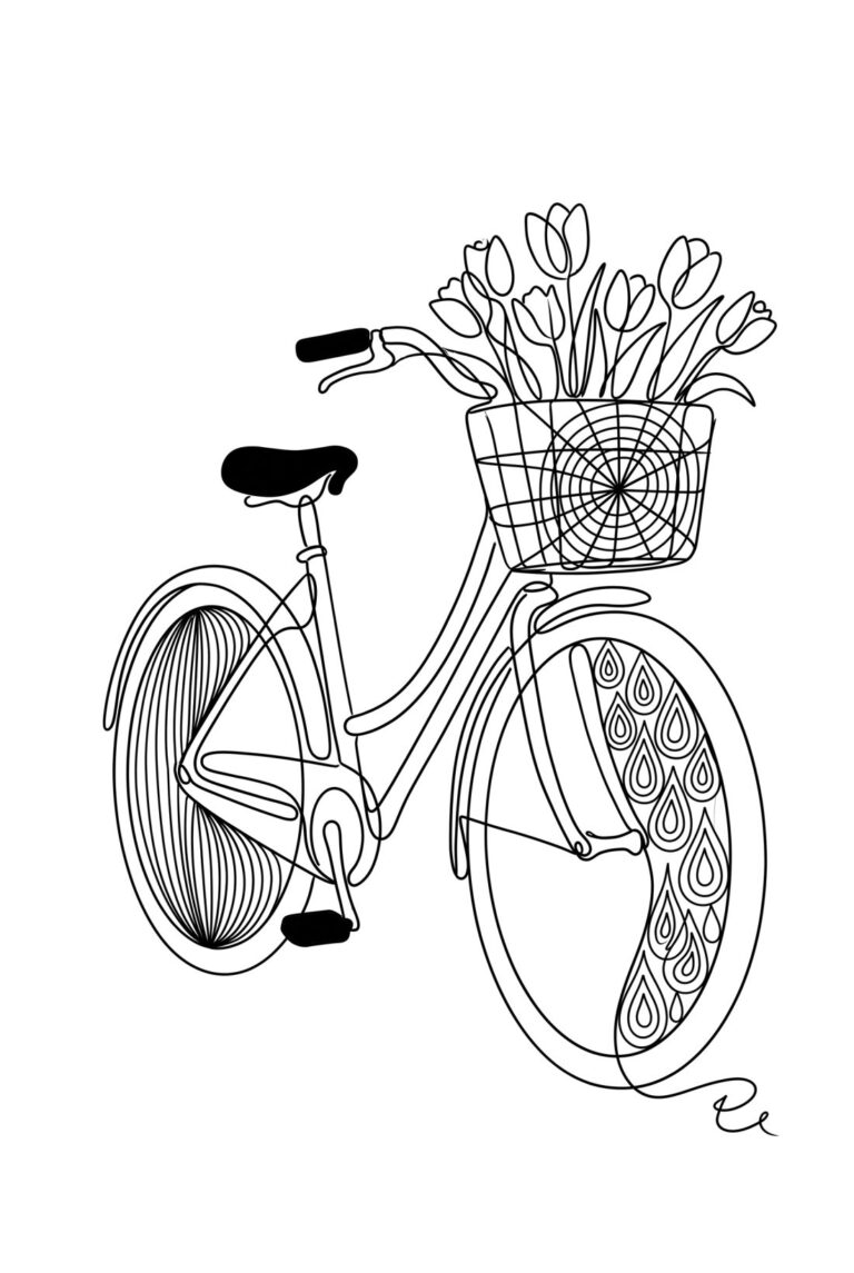 A bicycle with the market flowers