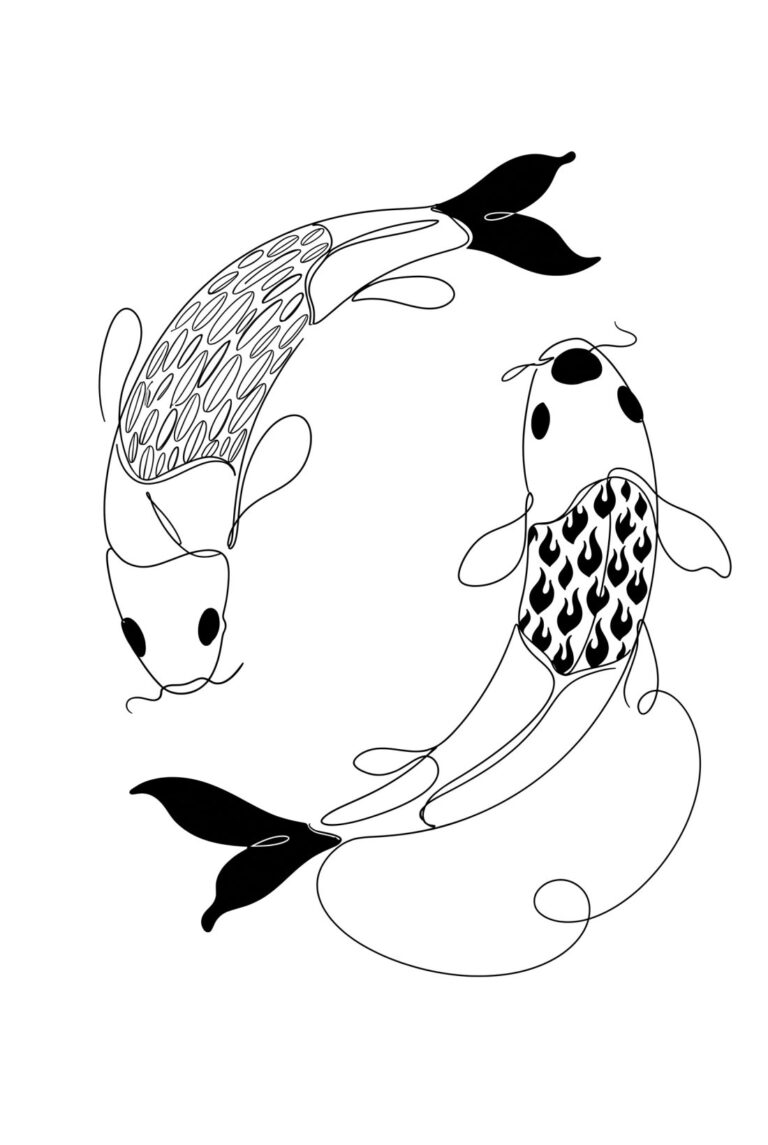 Two koi, one unbroken line